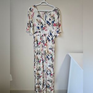 American Eagle Outfitters Overlay Floral Jumpsuit Romper (shorts with skirt)